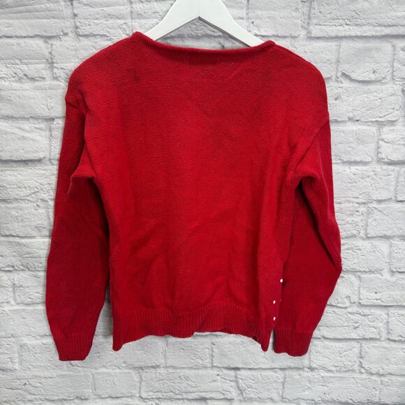 Vintage Trimmings HO HO HO Christmas Sweater Size S Sequins Snowman Ugly Party - Picture 5 of 6